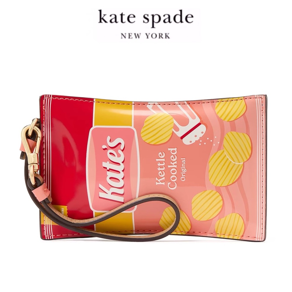 NWT Kate Spade ♠️ SNACK TIME Faux Patent Leather/Leather Strap Wristlet/Wallet